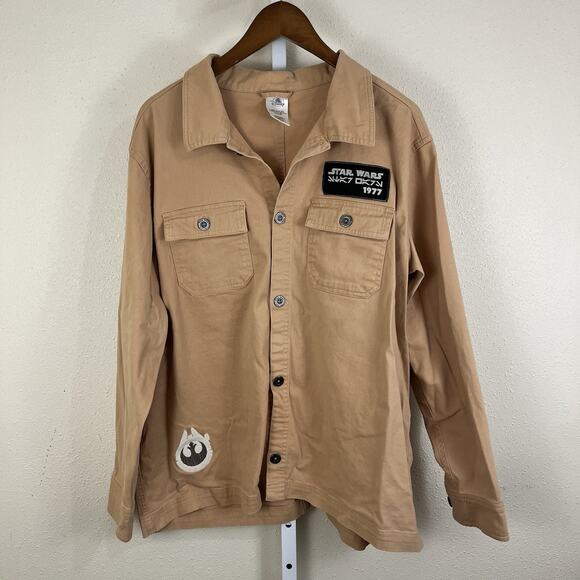 Disney Star Wars Button Down Shirt Mens Large Rebel Alliance Millennium Falcon - Picture 1 of 5